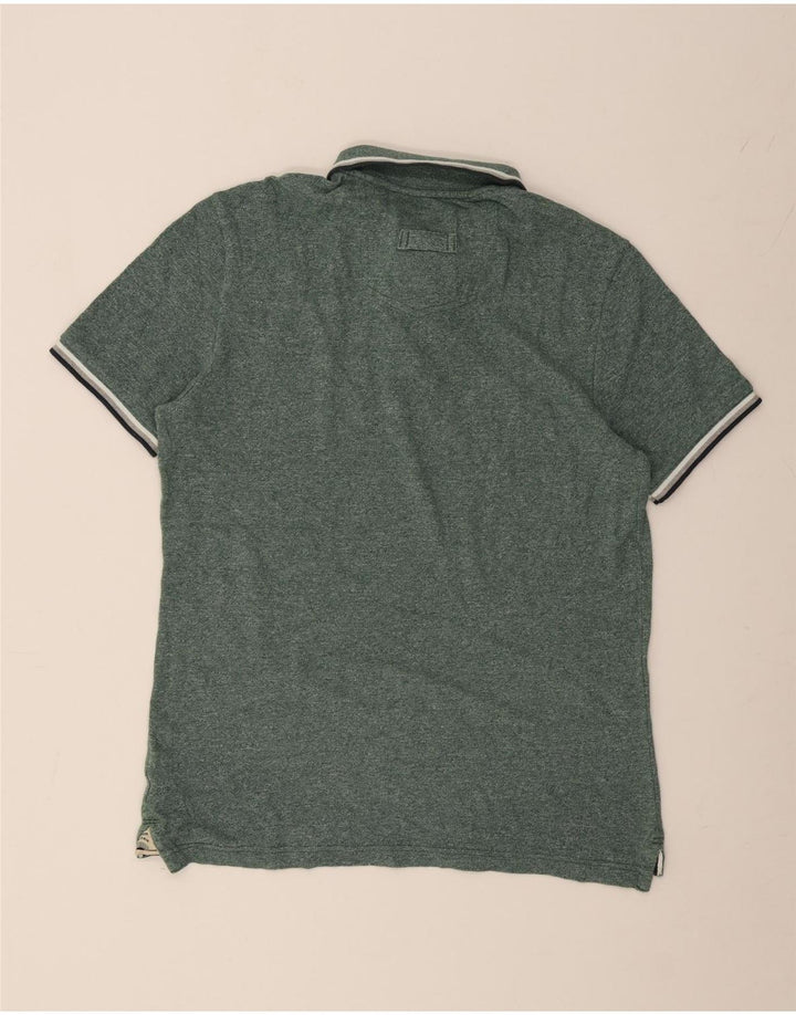 FAT FACE Polo de hombre de algodón a rayas verde medio