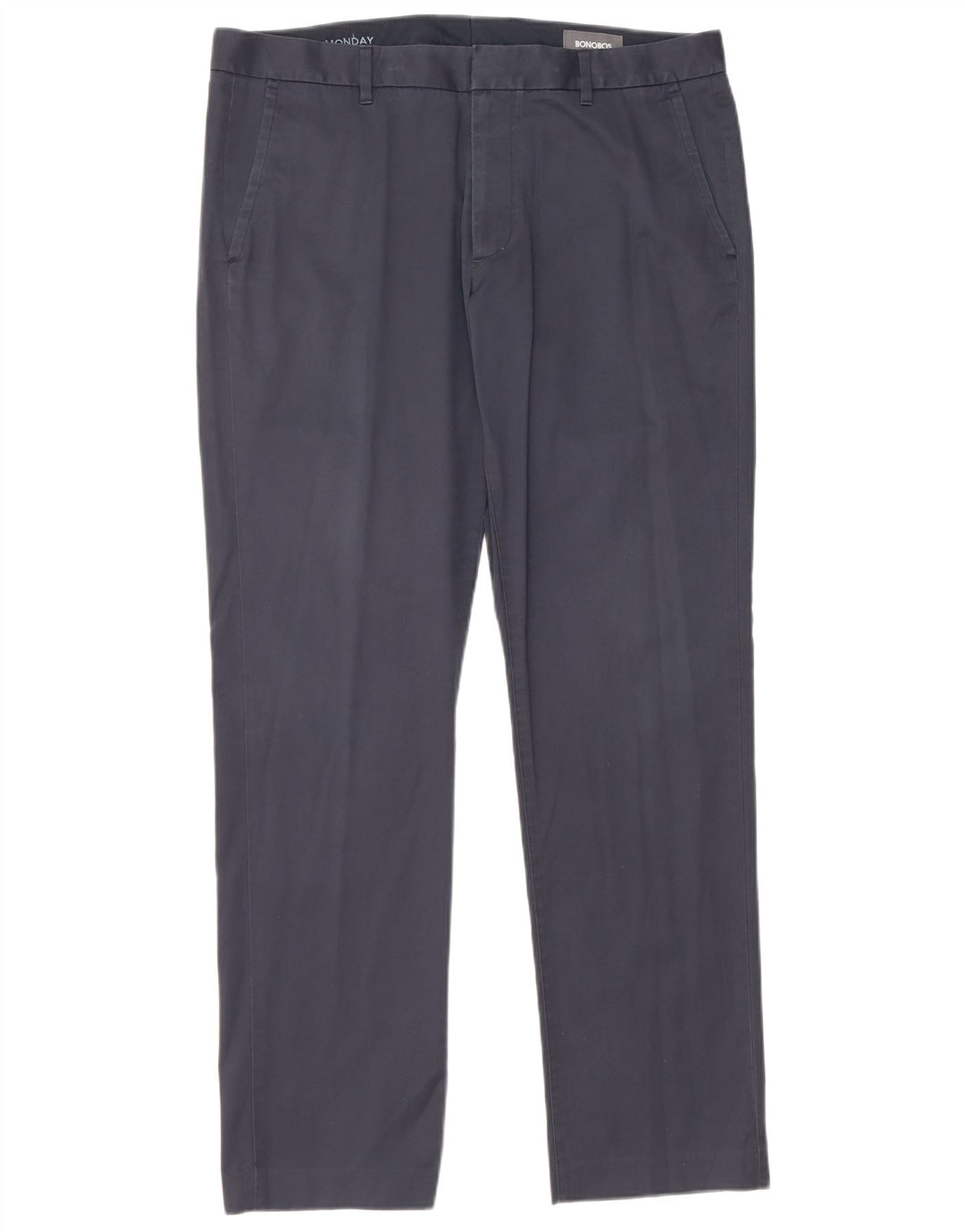 BONOBOS Pantalones chinos rectos Monday para hombre W35 L32 Algodón azul marino