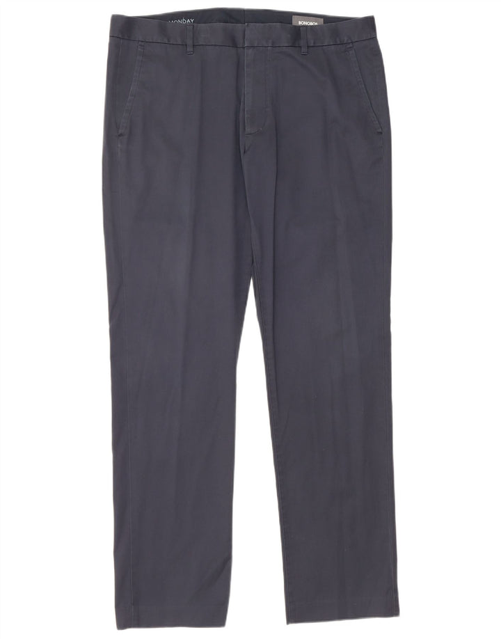 BONOBOS Pantalones chinos rectos Monday para hombre W35 L32 Algodón azul marino