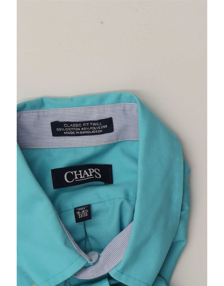 Chaps Camisa de ajuste clásico para hombre, talla 16 1/2, algodón azul grande