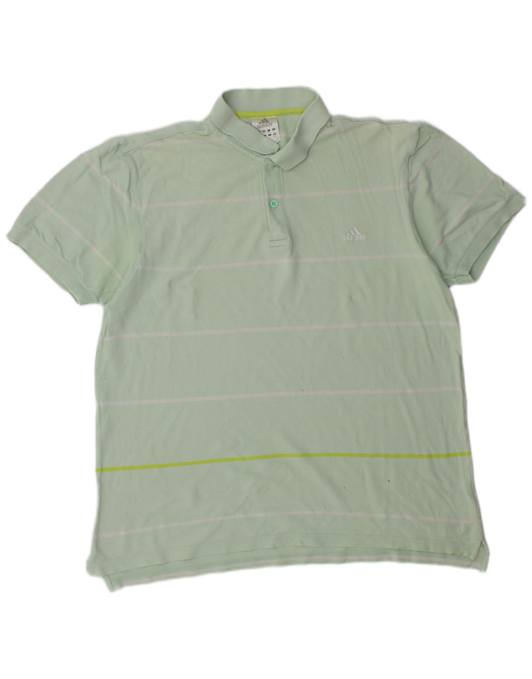 Polo ADIDAS para hombre 2XL Algodón a rayas verdes