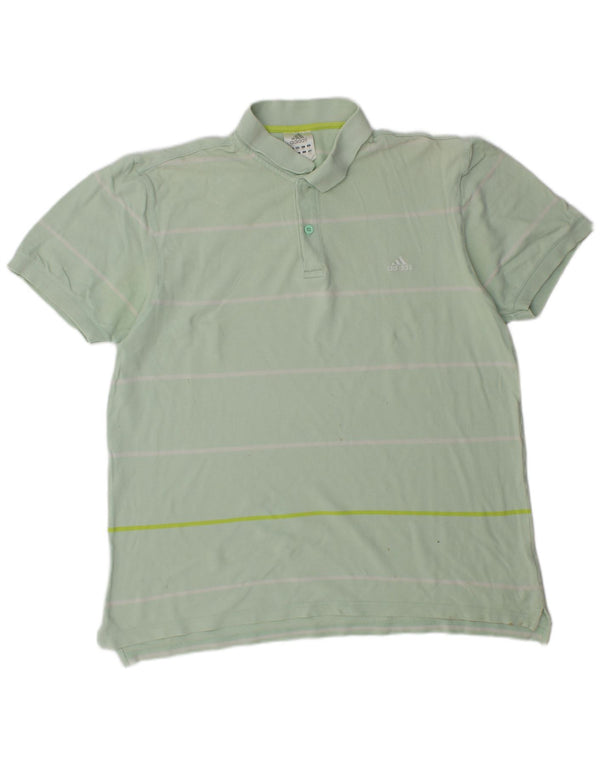 Polo ADIDAS para hombre 2XL Algodón a rayas verdes