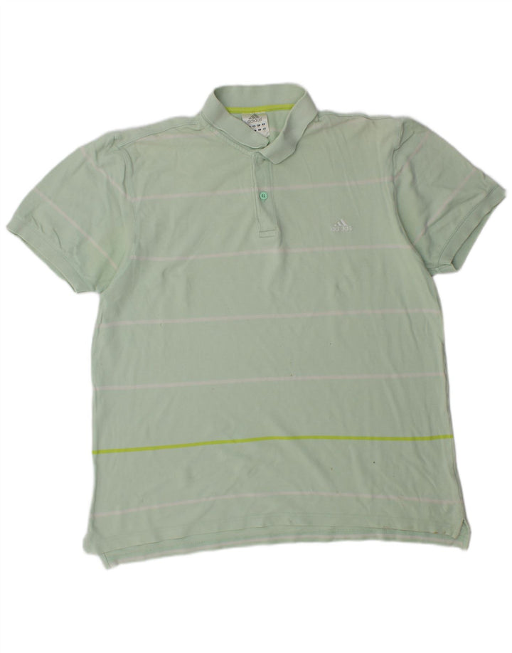 Polo ADIDAS para hombre 2XL Algodón a rayas verdes