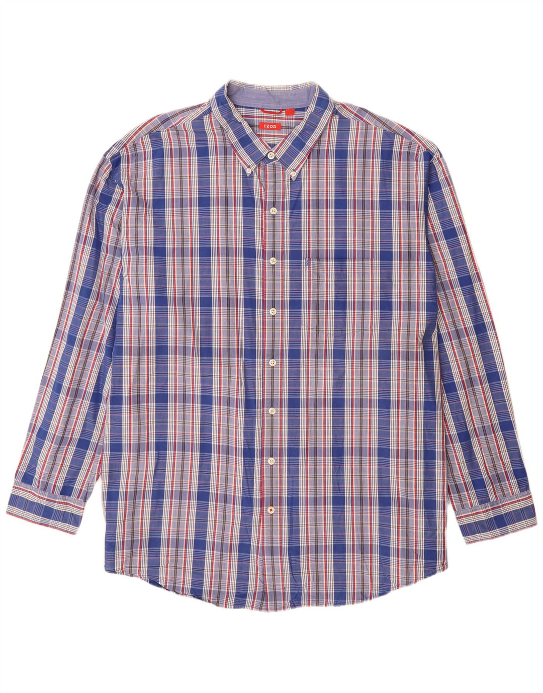 Camisa Hombre Izod 4XL Algodón Cuadros Azul