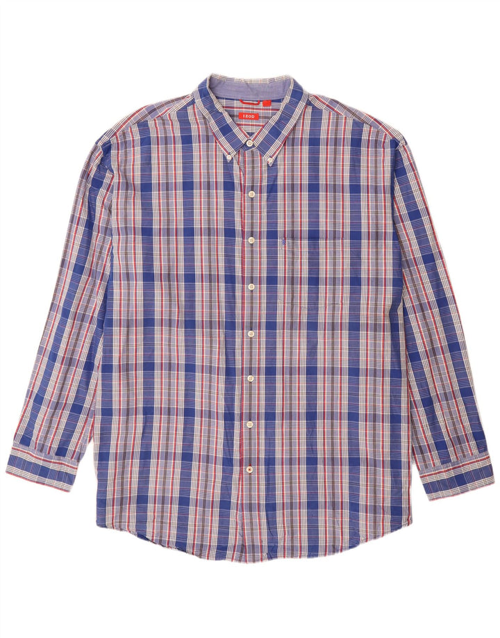 Camisa Hombre Izod 4XL Algodón Cuadros Azul
