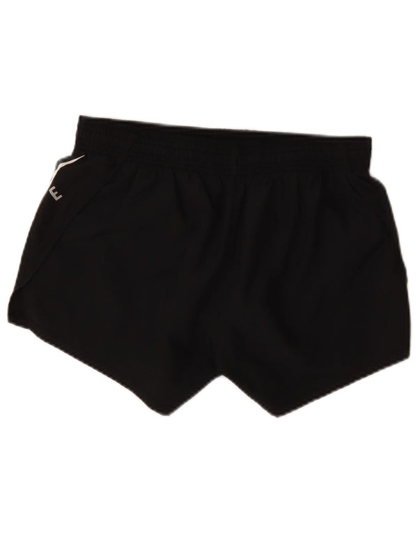 Nike Womens Dri Fit Graphic Sport Shorts UK 10 Small Black Polyester