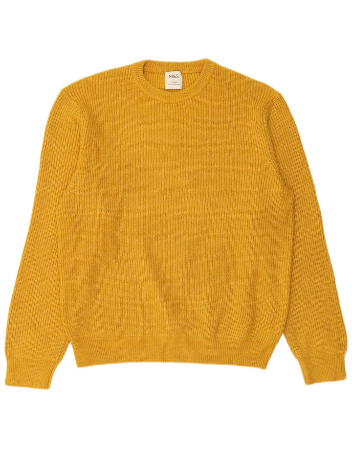 MARKS & SPENCER Jersey De Cuello Redondo Para Hombre Poliamida Amarillo Medio