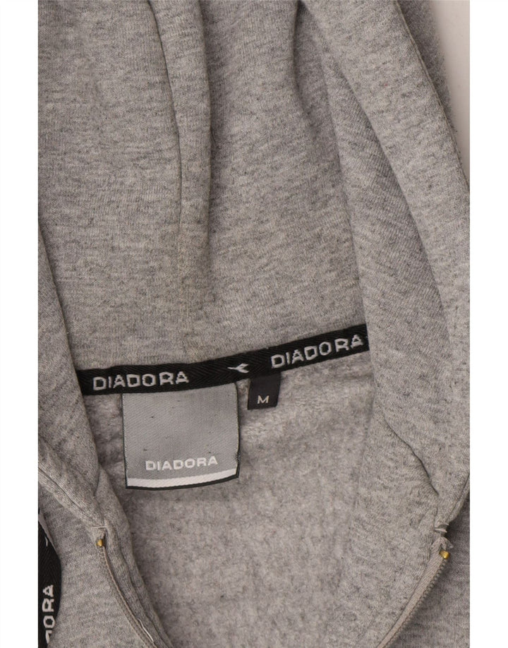 DIADORA Womens Zip Hoodie Sweater Medium Grey Cotton Vintage Diadora and Second-Hand Diadora from Messina Hembry 