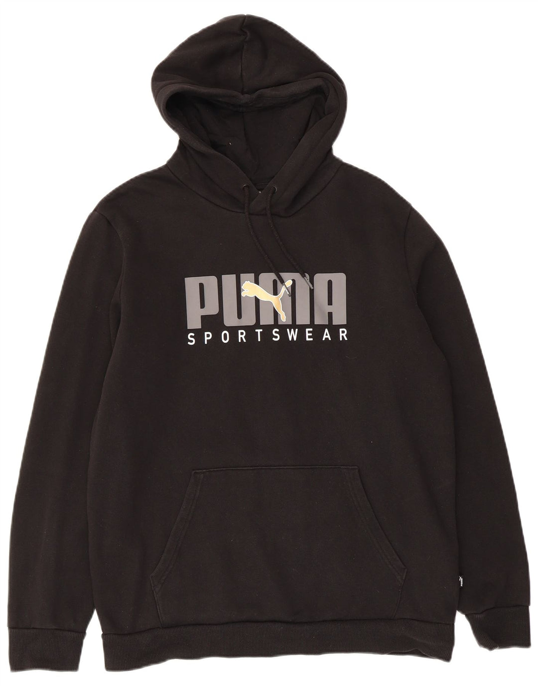 Puma Hombre Sudadera Con Capucha Gráfica Jersey De Algodón Negro Mediano