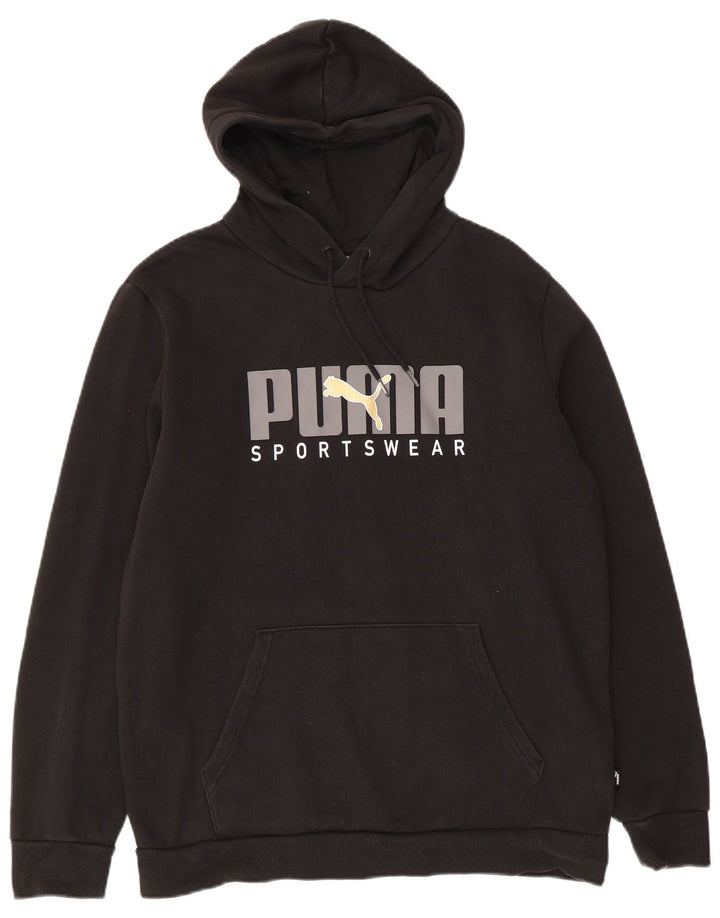 Puma Hombre Sudadera Con Capucha Gráfica Jersey De Algodón Negro Mediano