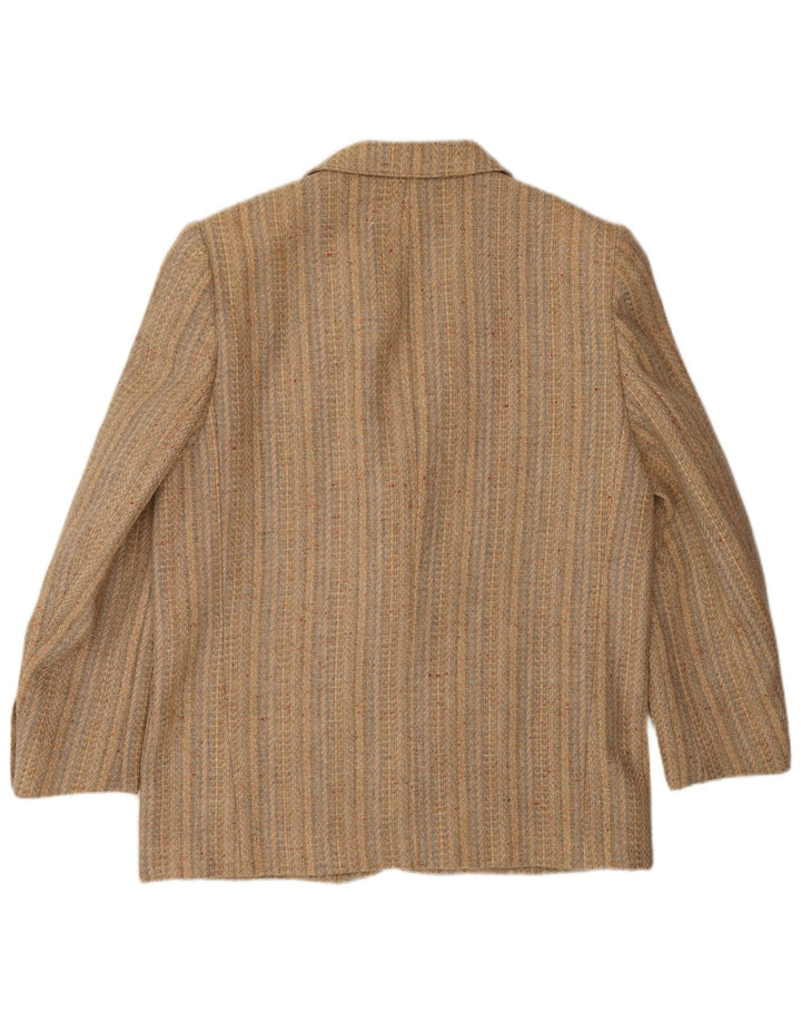 FENDI Chaqueta tipo blazer de 2 botones para mujer IT 44 Clásico a rayas beige medio