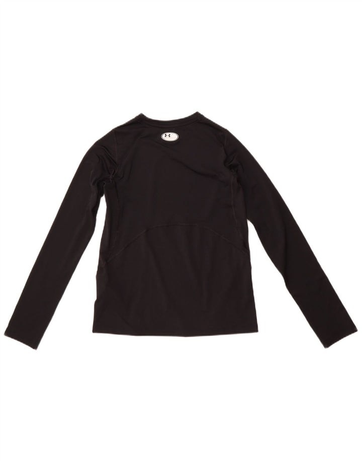Under Armour Camiseta de manga larga Heat Gear para niños de 11 a 12 años, talla grande, color negro