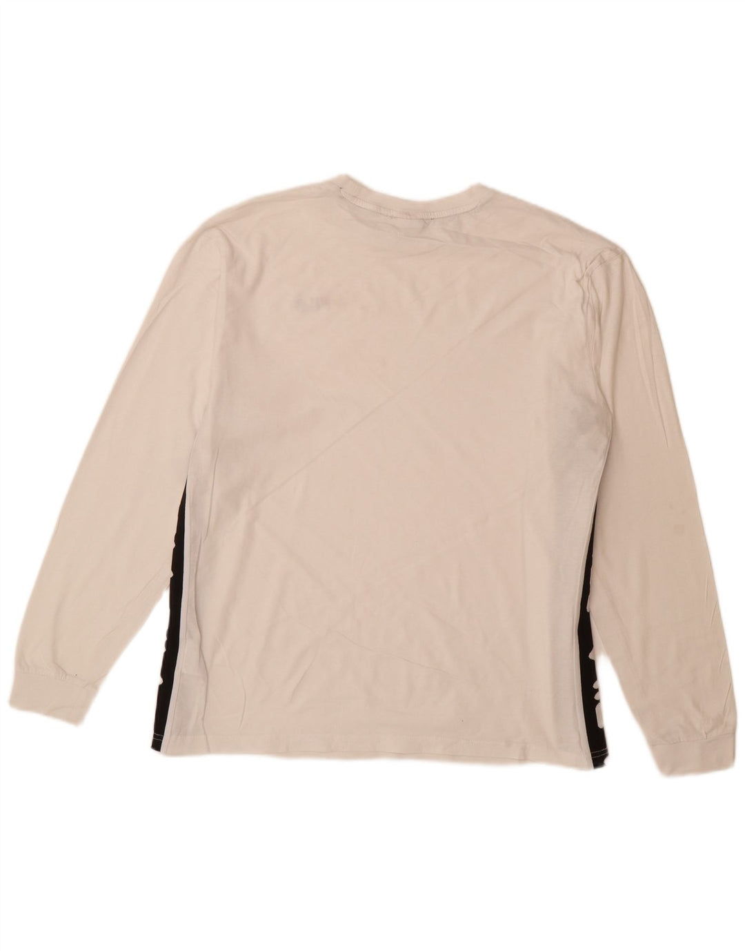 FILA Mens Graphic Top Manga Larga Grande Blanco Colorblock Algodón