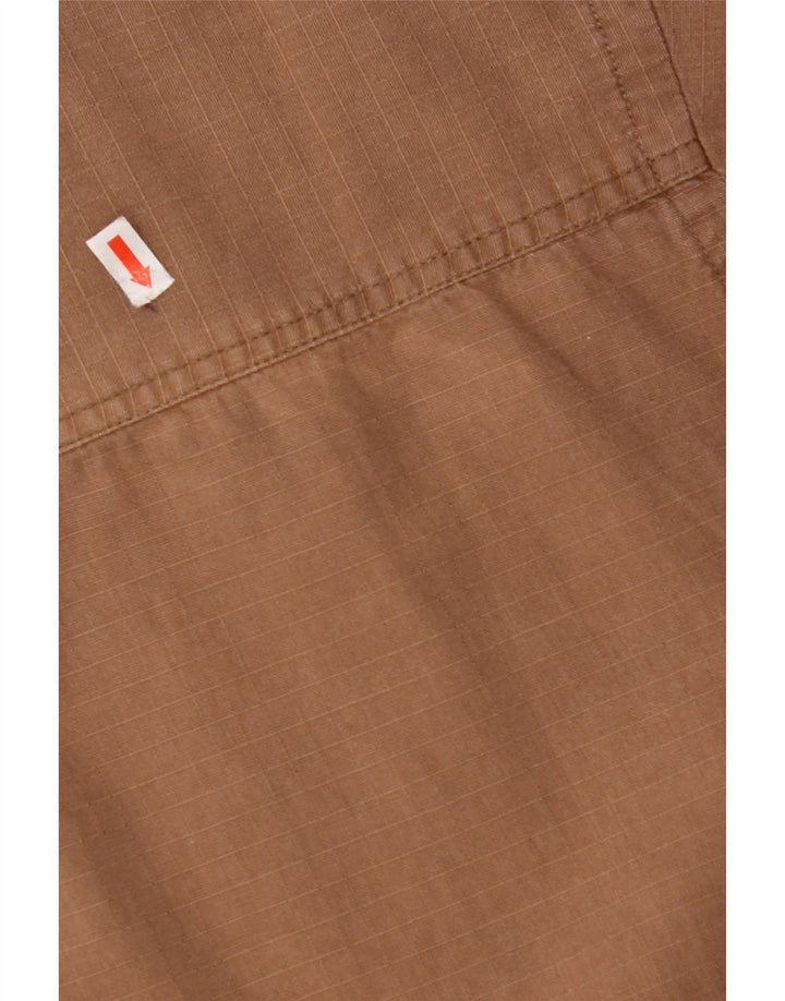 JEEP Camisa Manga Corta Hombre XL Algodón Cuadros Marrón