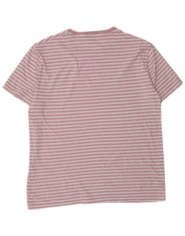 Polo Ralph Lauren - Camiseta ajustada personalizada para hombre, talla grande, color rosa a rayas