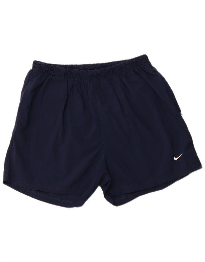 Pantalones cortos deportivos NIKE para hombre, talla grande, poliéster azul marino