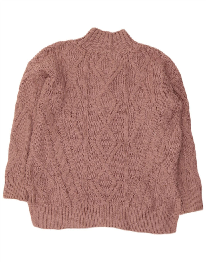 Fat Face - Jersey extragrande con cuello de tortuga para mujer, talla S, color rosa