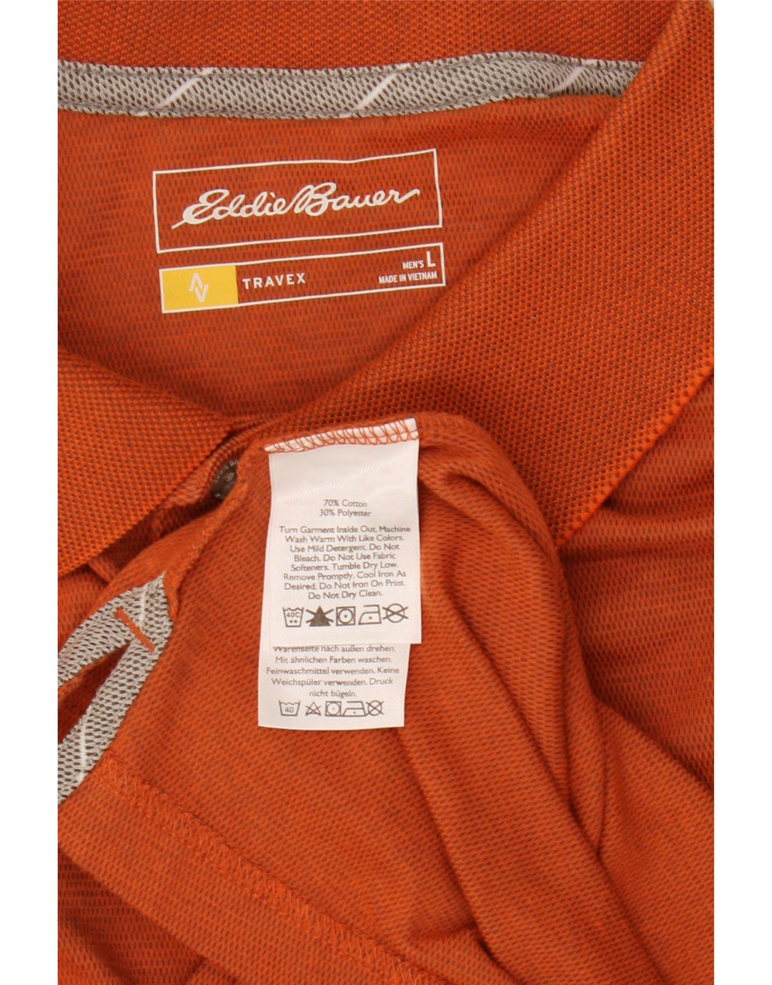 Eddie Bauer Polo para hombre grande de algodón naranja
