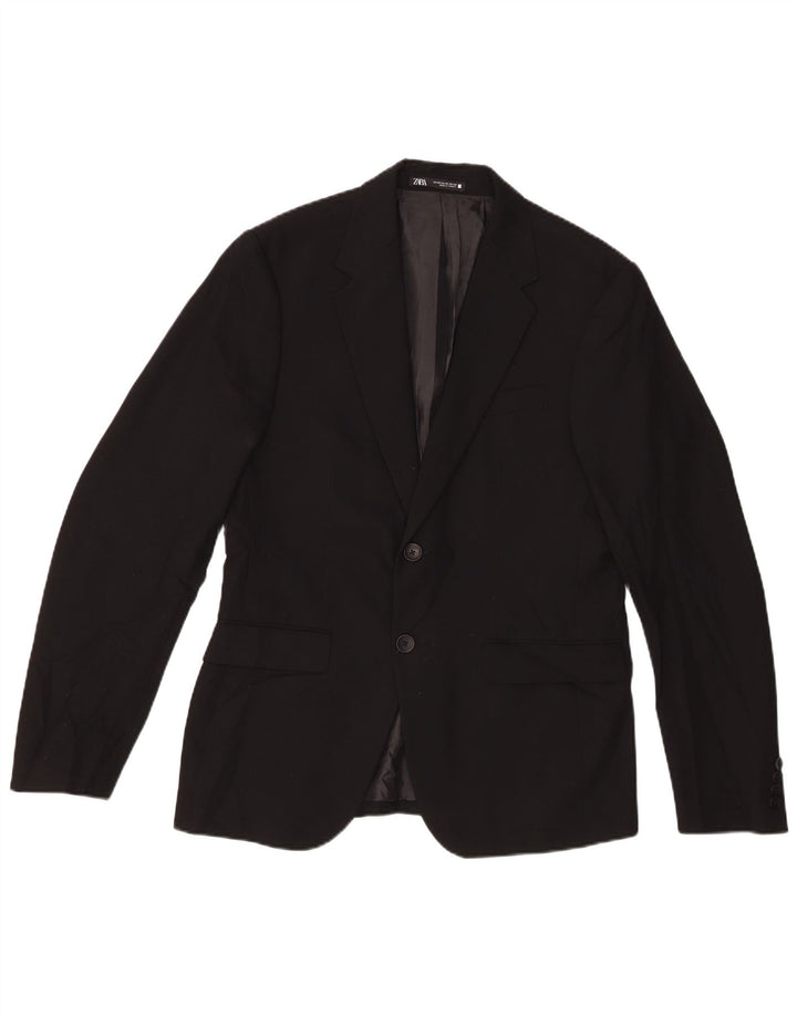 Zara Chaqueta Blazer De 2 Botones Para Hombre EU 48 Viscosa Negra Mediana