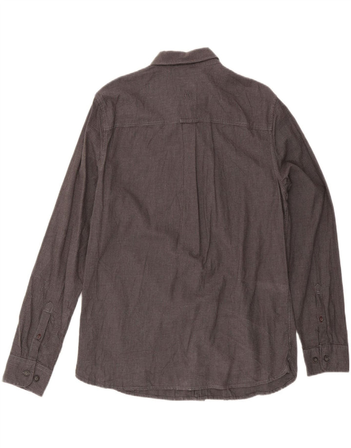 Camisa regular de hombre Fat Face de algodón con pata de gallo gris medio