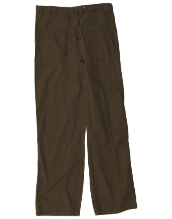 Marks & Spencer Pantalones casuales de cintura alta para mujer UK 12 Medium W30 L30 Khak