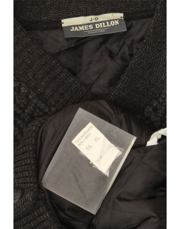 James Dillon Suéter tipo cárdigan para hombre XL Gris Chevron Acrílico