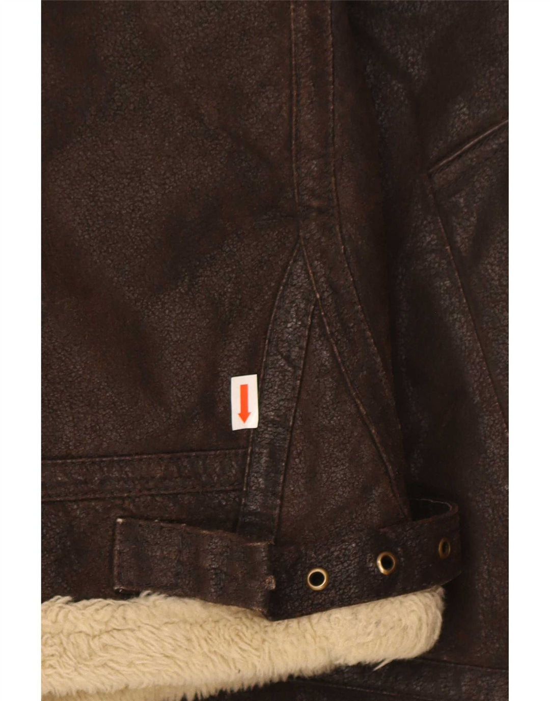 CINTI Chaqueta de cuero Sherpa para hombre UK 42 XL Marrón