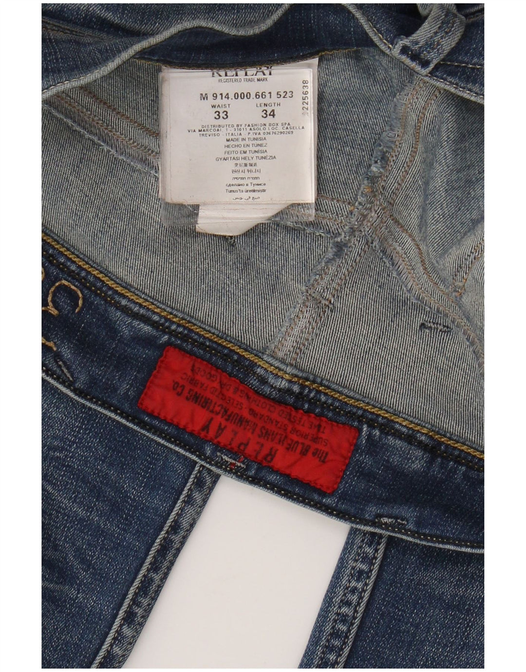 Replay Vaqueros Anbass Slim para Hombre W33 L34 Algodón Azul