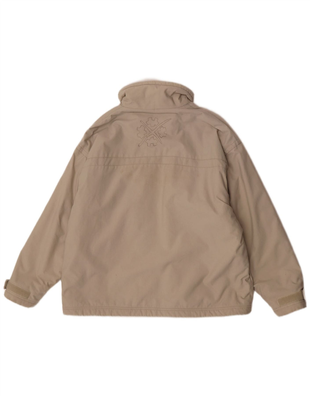 Exxtasy Chaqueta cortavientos holgada para hombre UK 36 Small Beige Nylon