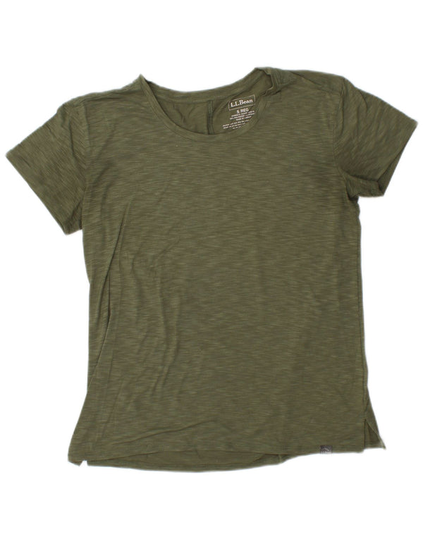 L.L.BEAN Camiseta para mujer Top UK 10 Small Caqui Poliéster moteado