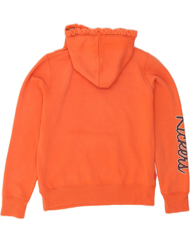 KICKERS Womens Graphic Hoodie Jumper UK 16 Large Orange Vintage Kickers and Second-Hand Kickers from Messina Hembry 