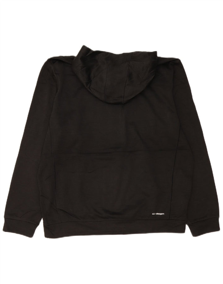 Adidas Climawarm Sudadera con capucha para hombre, tamaño grande, poliéster negro