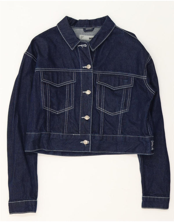 Topshop Chaqueta vaquera corta para mujer UK 44 Grande Algodón azul marino