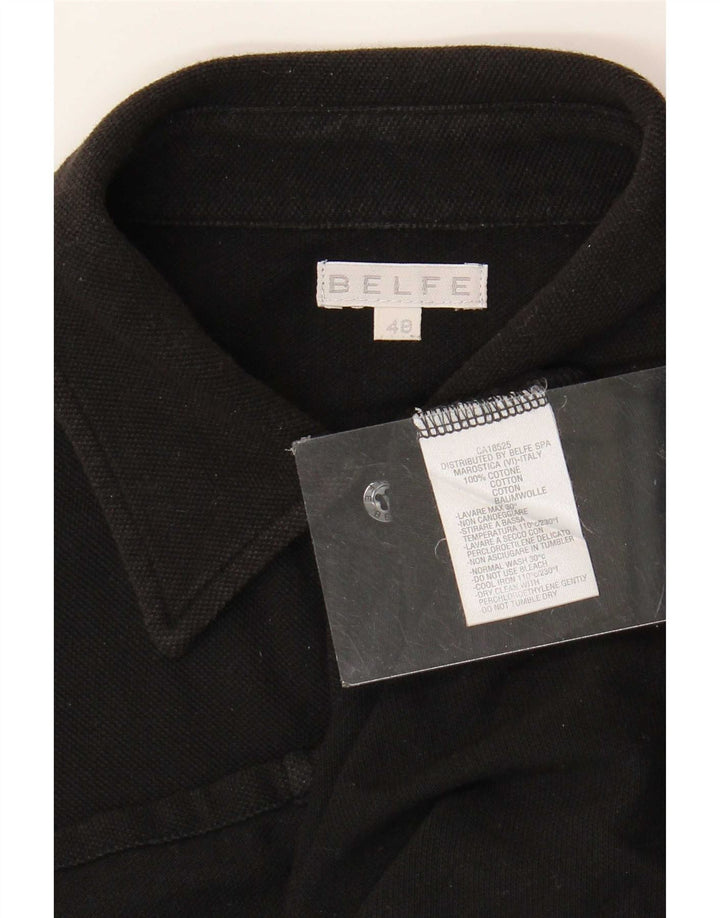Belfe Camisa Manga Corta Mujer IT 48 XL Algodón Negro