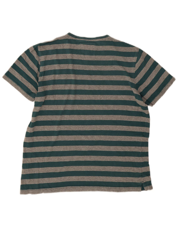 Crew Clothing Camiseta para hombre Top Grande Algodón a rayas verdes