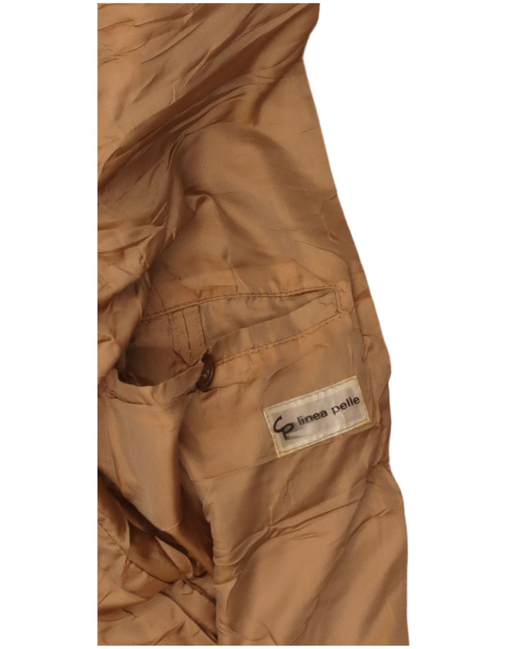 Vintage chaqueta de cuero para hombre Reino Unido 38 cuero beige medio