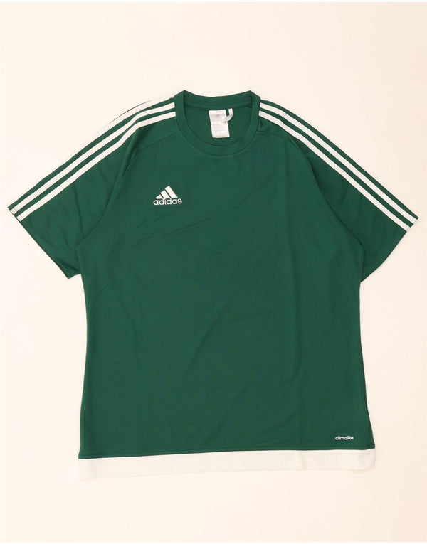 Adidas Mens Climalite Camiseta Top Grande Verde Poliéster