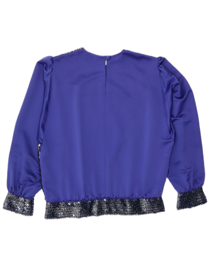 ARA Blusa de manga larga para mujer Top EU 44 XL Poliéster azul