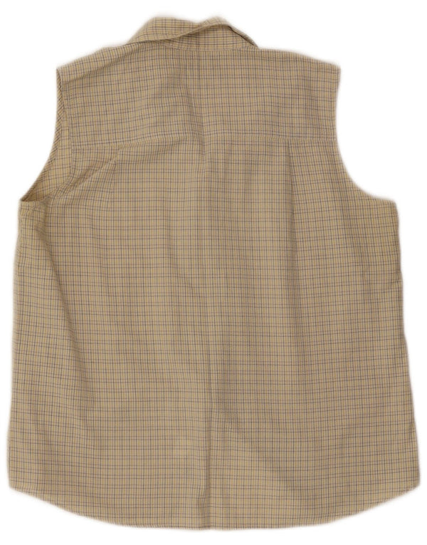 Patagonia Mujer Camisa Sin Mangas Blusa UK 46 Large Beige Check