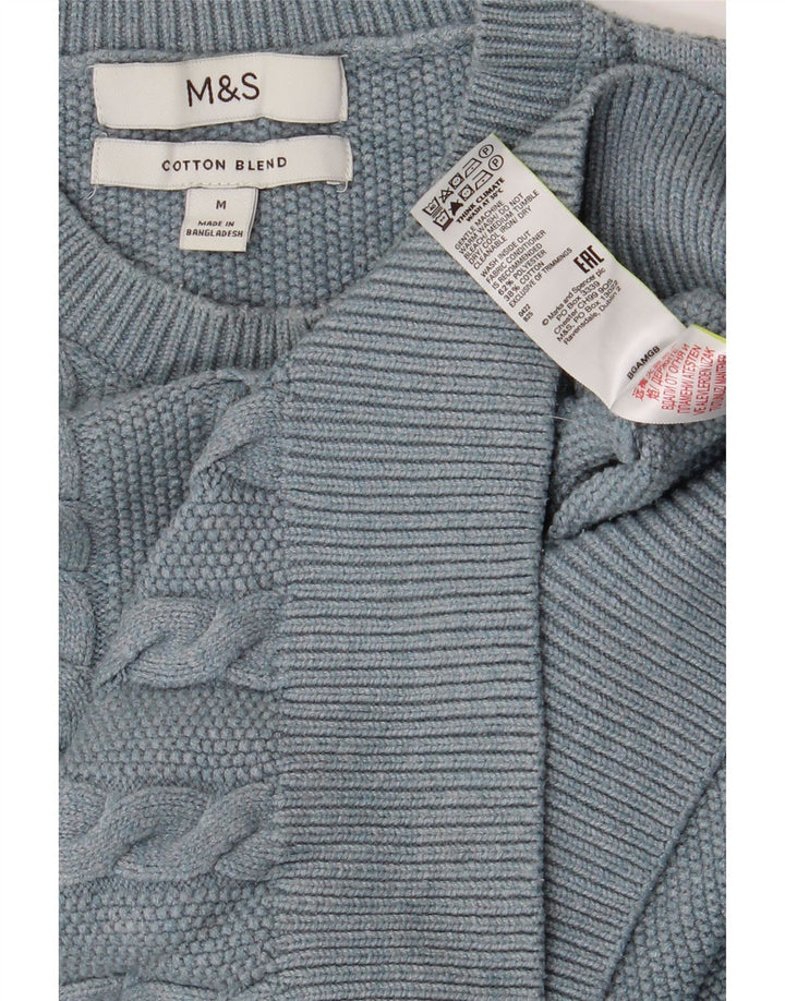 Marks & Spencer Jersey de cuello redondo para hombre Poliéster azul medio