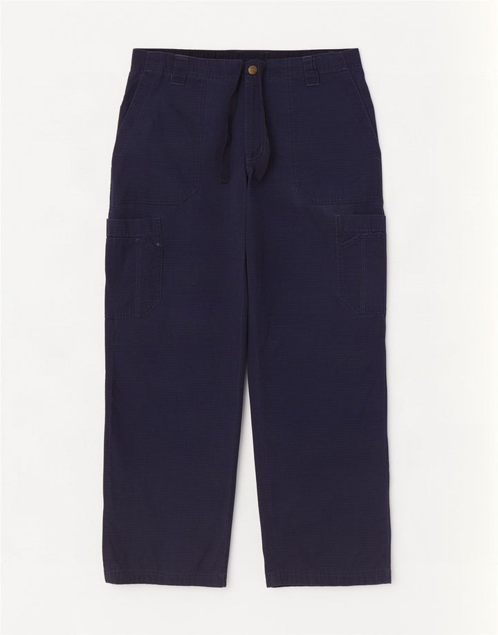Carhartt Pantalón Cargo Recto Mujer Mediano W30 L30 Algodón Azul Marino