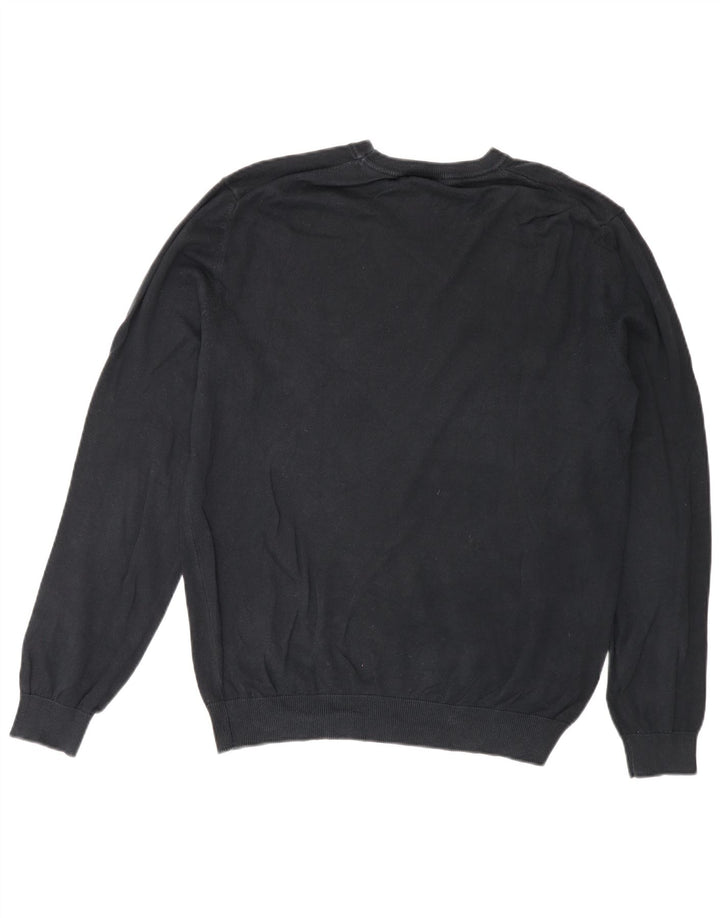 Benetton Jersey De Cuello Redondo Para Hombre Medium Black Classic