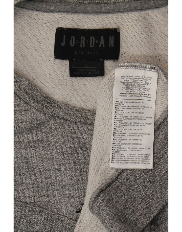 JORDAN Sudadera con gráfico para hombre Jumper Large Gris Algodón
