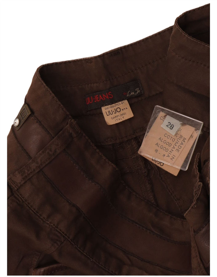 Pantalones Cortos Casuales Mujer Liu Jo W28 Algodón Marrón Medio