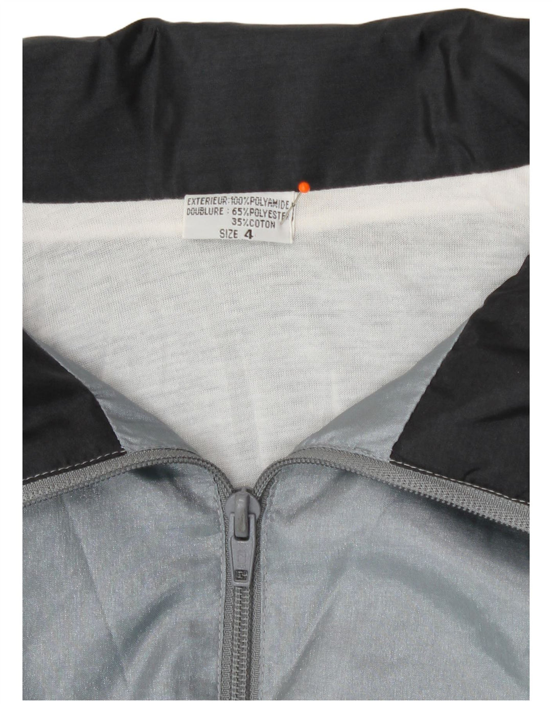 Vintage Hombre Chándal Top Chaqueta XL Gris Poliamida Geométrica