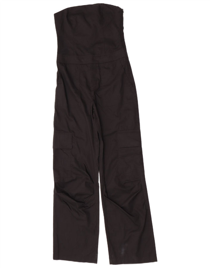 Zara Mujer Mono Sin Tirantes UK 10 Small Algodón Negro