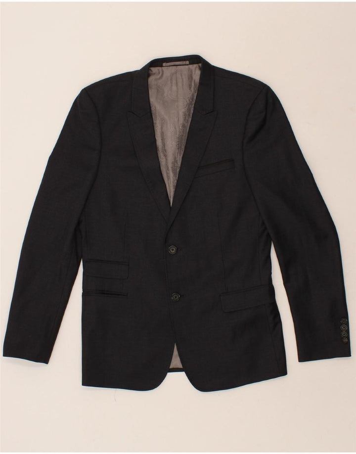 CHROM Traje de 2 piezas con 2 botones para hombre UK 38 Medium W32 L30 Negro