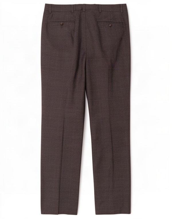 Marks & Spencer Pantalón de traje regular para hombre W36 L33 Lana de pata de gallo gris