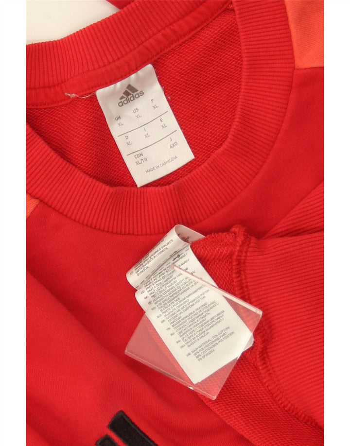 ADIDAS Sudadera Hombre Jumper XL Rojo Colorblock Algodón