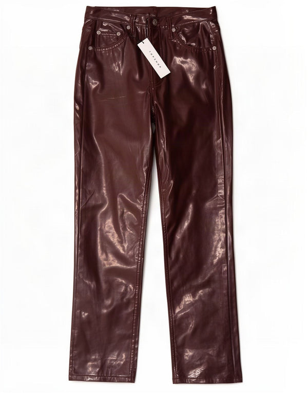 Topshop Pantalones rectos para mujer UK 8 Small W26 L26 Poliuretano morado